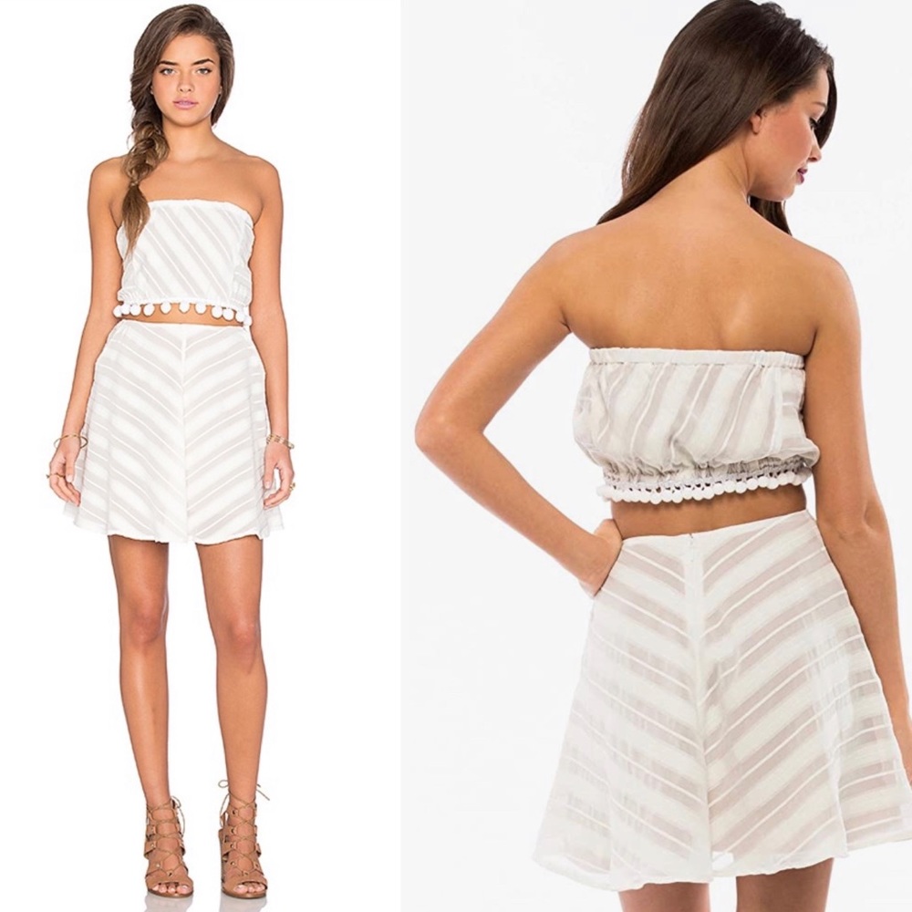 🚫SOLD🚫 For Love & Lemons Chevron Mini Skirt S EUC